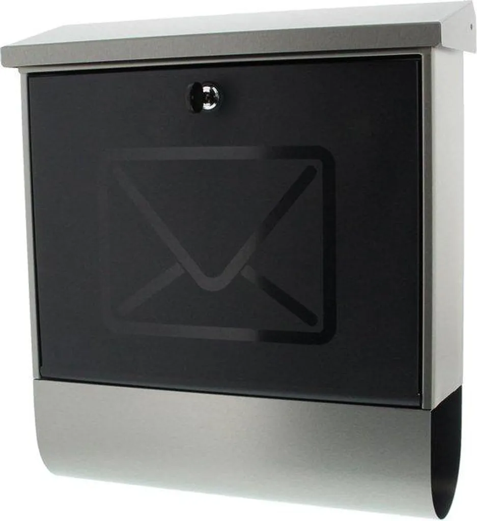 Boîte aux lettres inox anti-pluie avec porte vitrée et serrure 2 clés