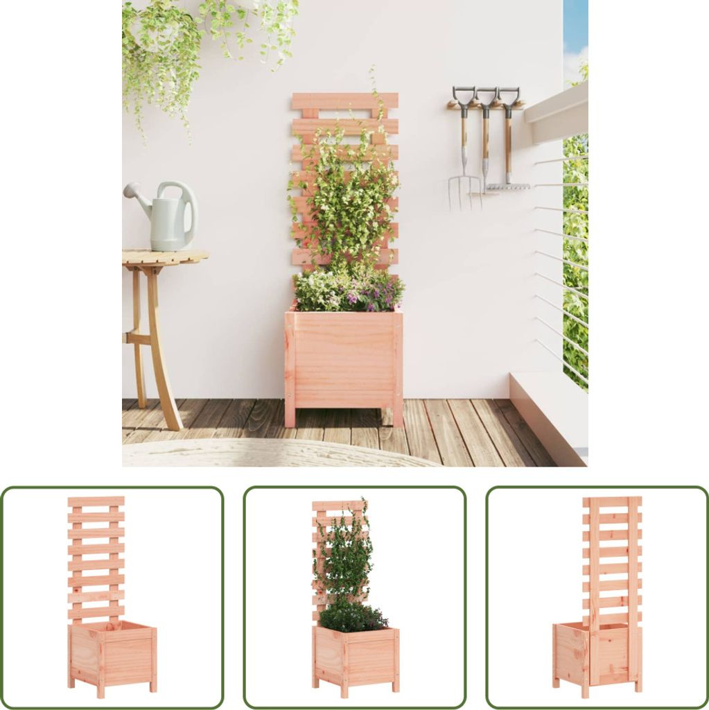 The Living Store Pflanzkübel mit Rankhilfe 39x39,5x114 cm Massivholz Douglasie