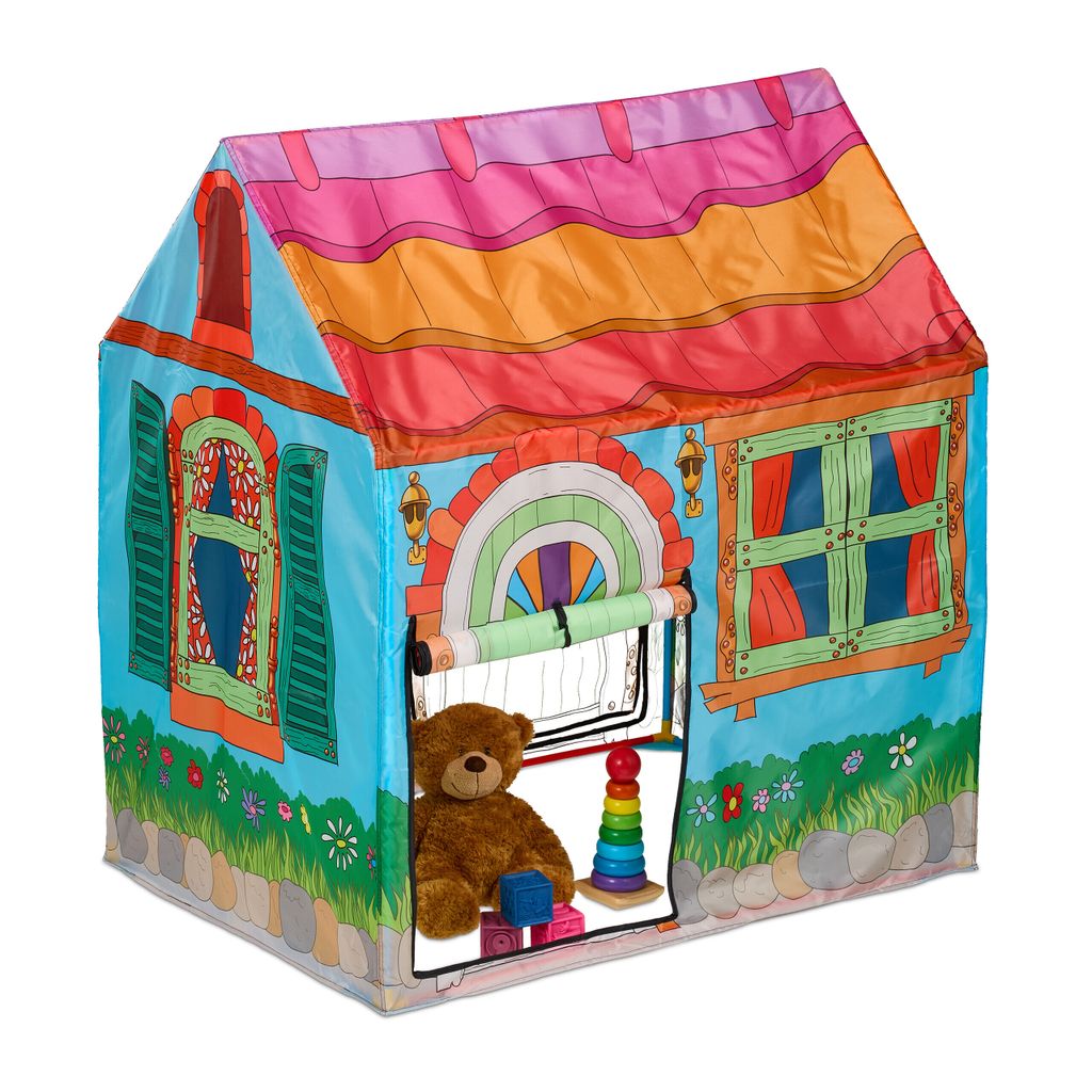 Relaxdays Spielzelt Landhaus-Design, HBT: 103 x 96 x 75 cm, Produktbild 