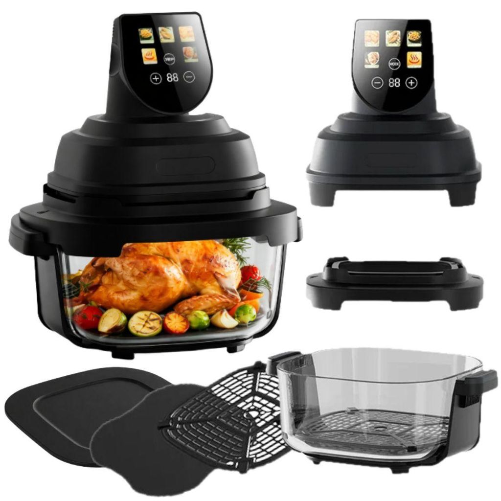 glas air fryer heißluftfritteuse ölfrei smart touchscreen 4l