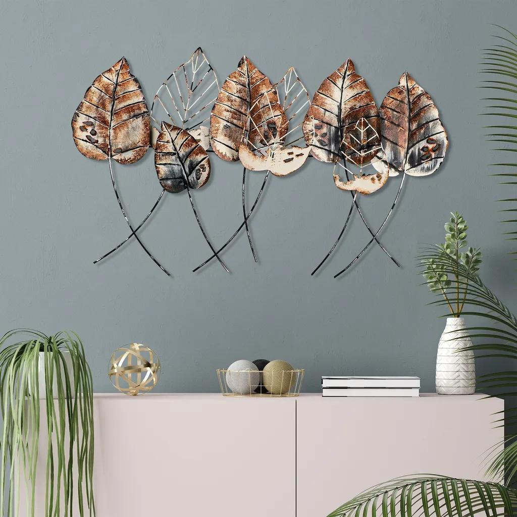 Wallity Casting Leaf 2 décoration murale métal multicolore 67x112cm - 2
