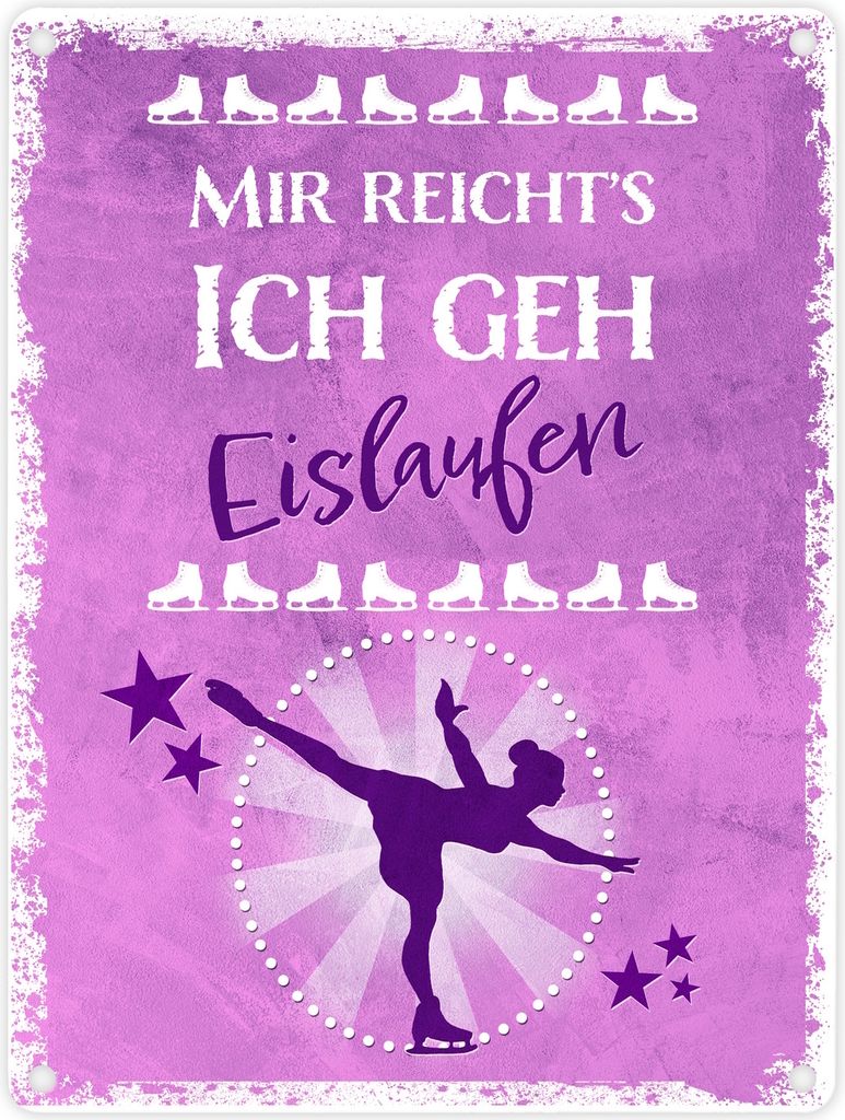 Mir reicht's ich geh Eislaufen Metallschild in 15x20 cm Produktbild 