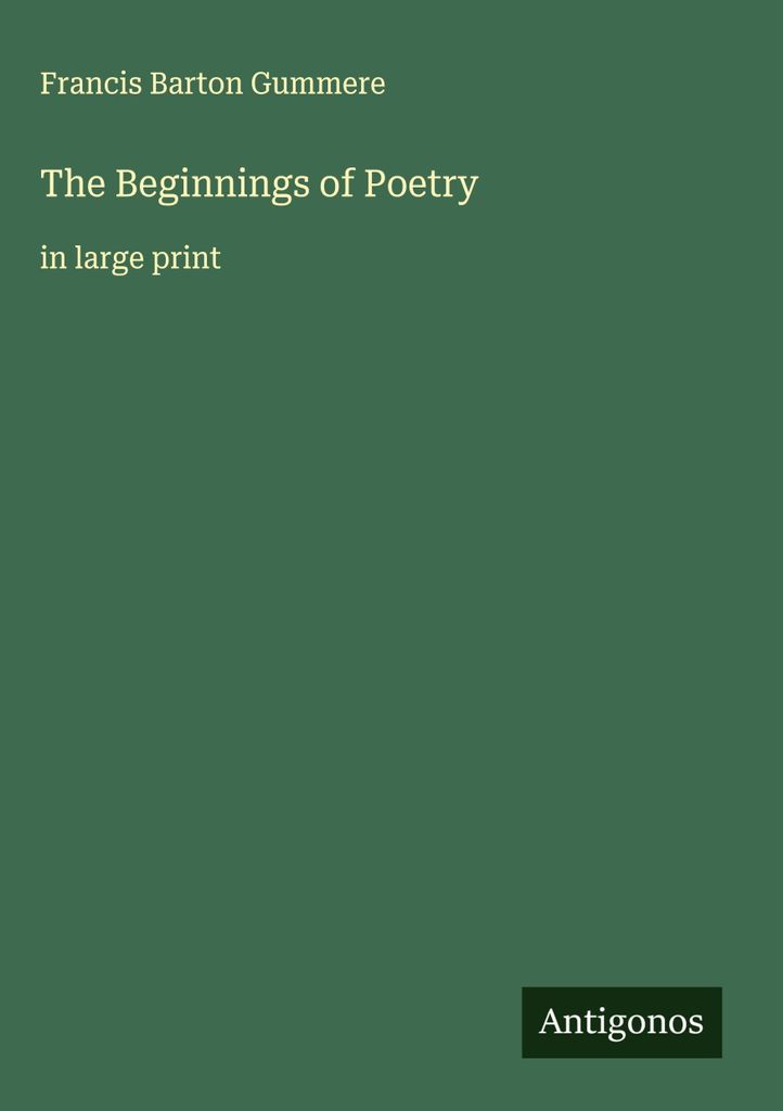 Die Anfänge der Poesie