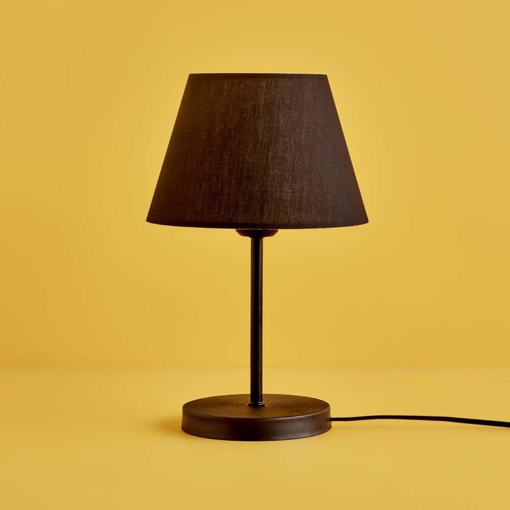 Opviq, AYD-3407, Tischlampe, 100 % Stoff, Schwarz, 22 x 22 x 37 cm