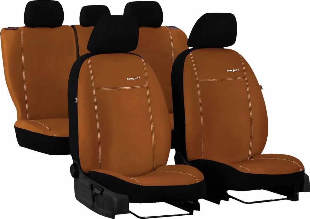 Coprisedili Volkswagen Caddy II Marroni - Set 3 Pezzi Universali - 11
