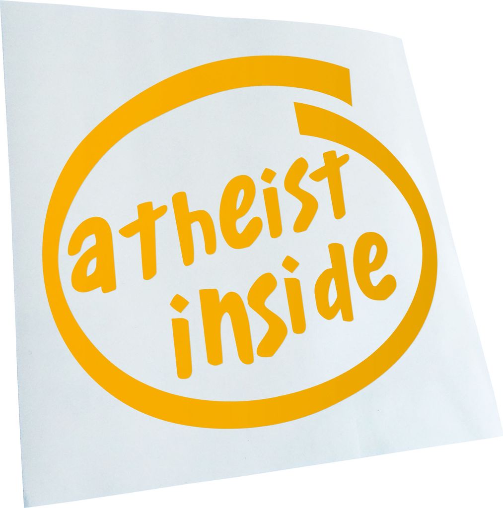 Kiwistar - Autoaufkleber - Atheist Inside Heckscheibe - Aufkleber für Auto Kfz Fahrrad, LKW, Truck Mofa