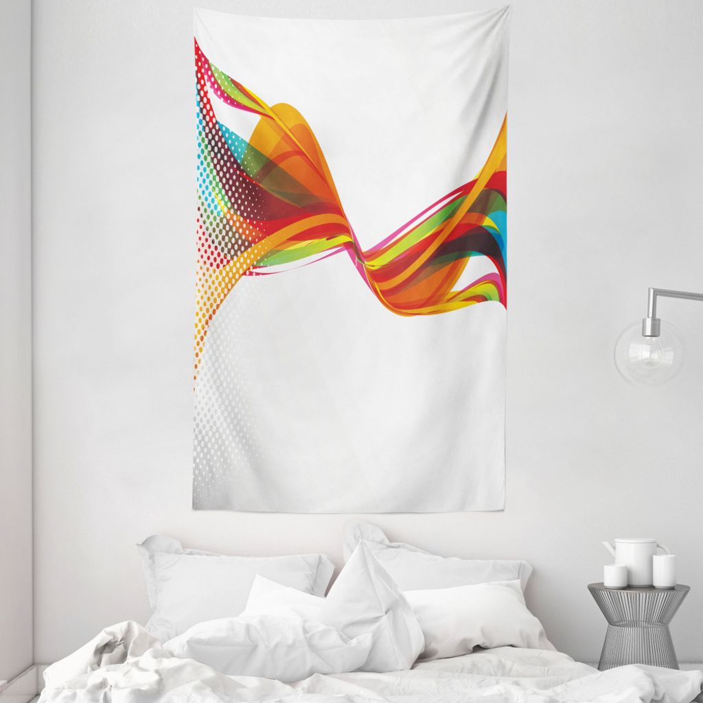 ABAKUHAUS Abstrakt Wandteppich und Tagesdecke, Pixel-Details Regenbogen aus Weiches Mikrofaser Stoff Waschbar ohne Verblassen Digitaldruck, 140 x 2...