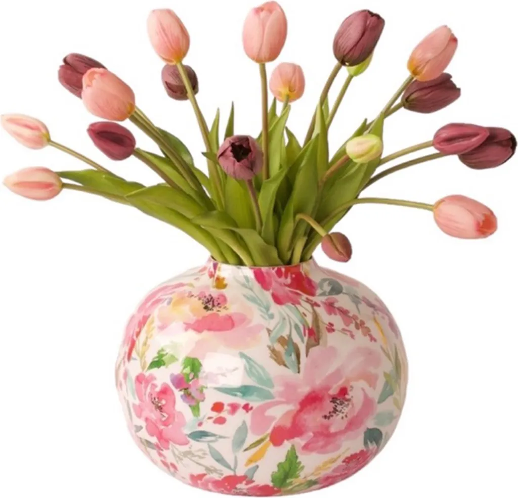 Tulipes Artificielles Sans Entretien - Bouquet 20 Fleurs Rose et Mauve