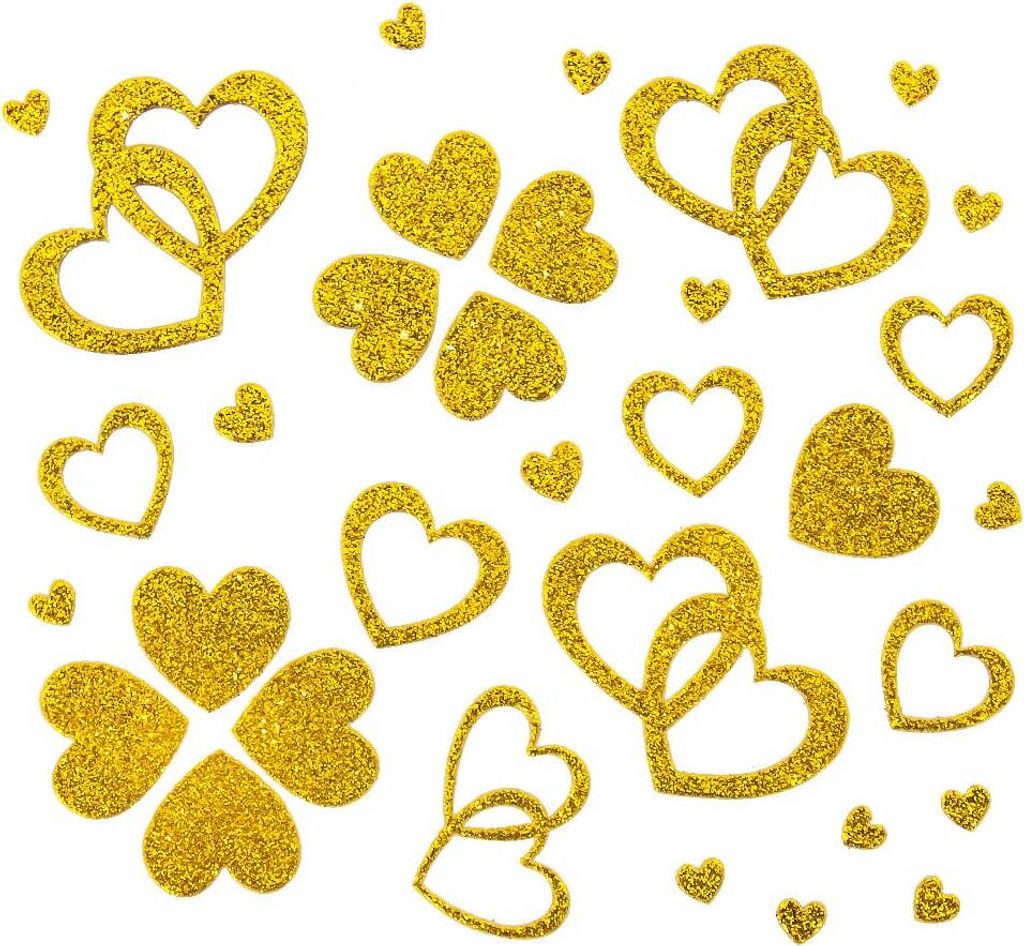 Oblique Unique Herz Sticker Set Glitter Glitzernd - gold Produktbild 