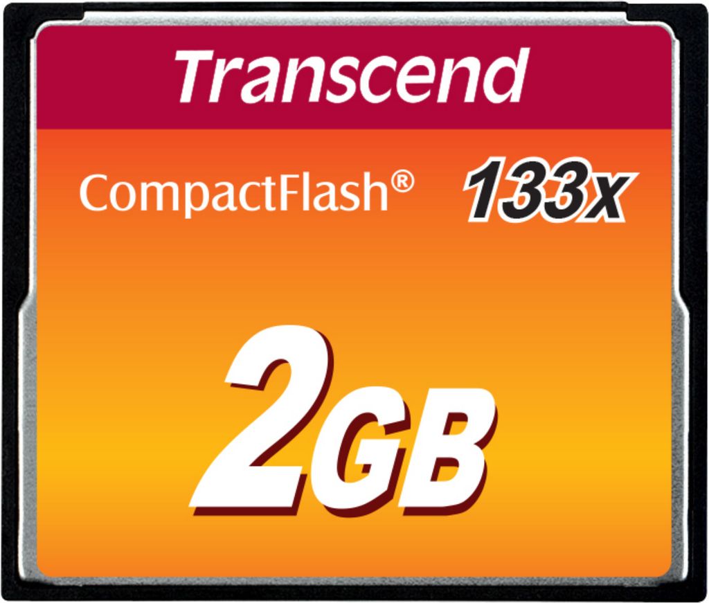 Transcend TS2GCF133, 2 GB, Kompaktflash, MLC, 50 MB/s, 20 Produktbild 