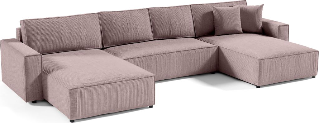 Ecksofa Eckcouch mit Schlaffunktion Sekwana U Form Bettkästen Couch Sofagarnitur