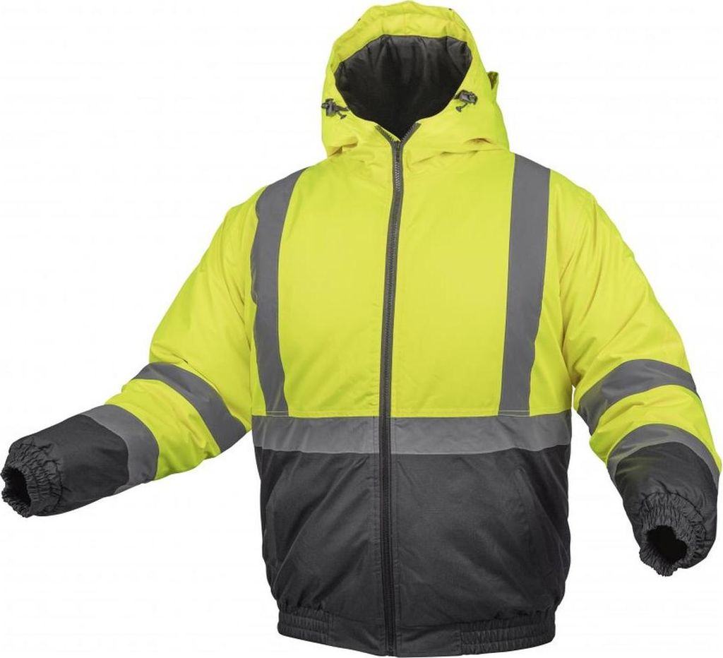 Högert Technik - Arbeitsjacke Herren OKER, Reflektierende Jacke Wattierte, Warn Pilotenjacke Herren, Winddichte Warnjacke mit Polyester-Isolierung...
