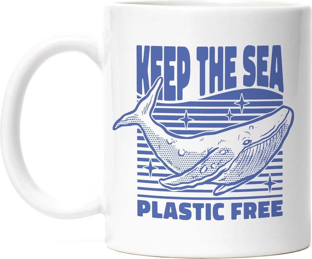 Keep The Sea Plastic Free Tasse Strohhalm Plastik Wal Pottwal Blauwal Tierschutz Umwelt Meere