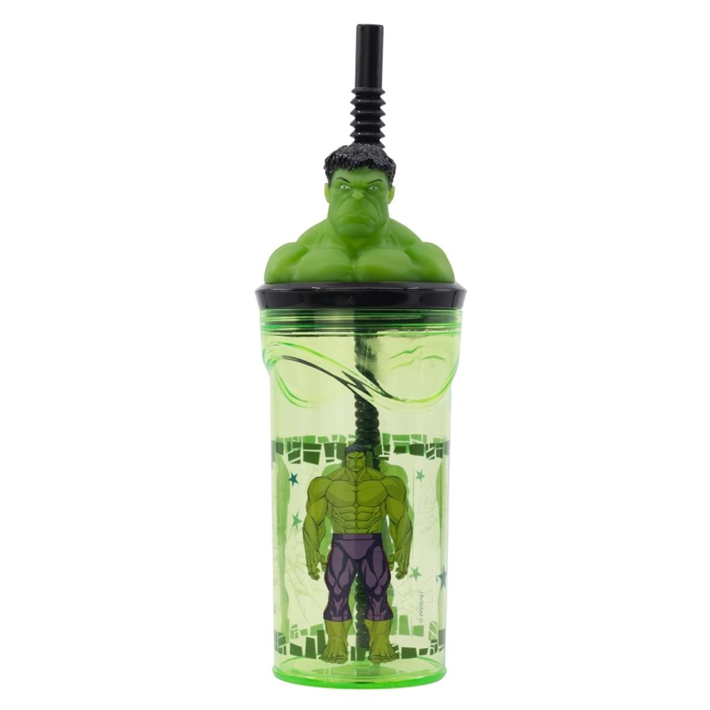 Stor Hulk Avengers tazza da bere in 3d con cannuccia 360ml Immagine del prodotto 