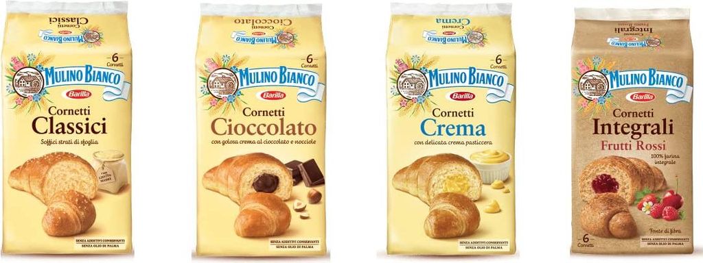 Mulino Bianco Cornetti Testpaket Classico Aprikosencreme Schokolade