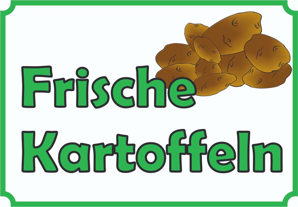 Verkaufsschild Schild Kartoffeln A2 Rückseite selbstklebend