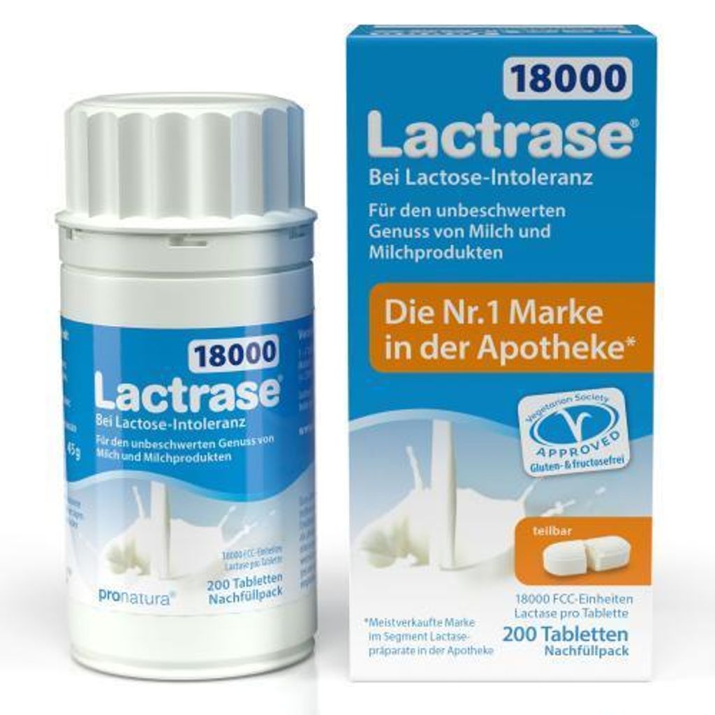 Lactrase 18.000 Fcc Tabletten teilbar Nachfüllp. 200 St
