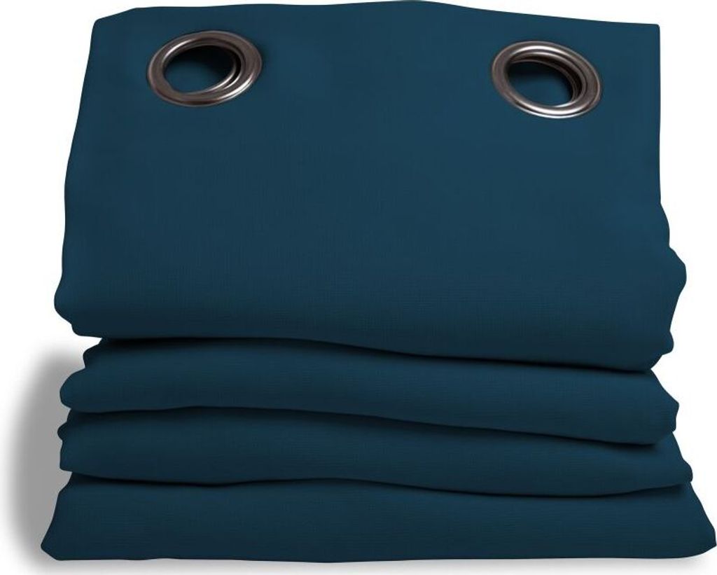 MOONDREAM Akustikvorhang 3in1 | Lärmschutz | Thermoisolierung | 100% Verdunkelung | Patentierte Technologie | Ösen | Blau MC56 | 135B x 250H cm