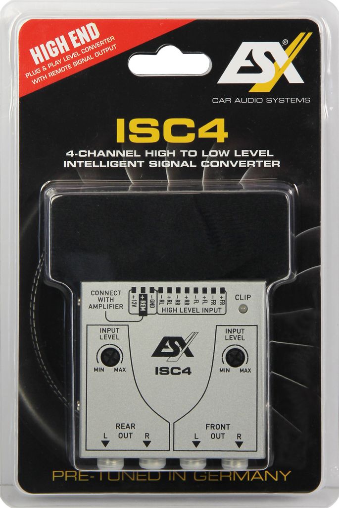 ESX High-To-Low Level Converter ISC4 4-Kanal High-Low Adapter für OEM-Radios, ISC4