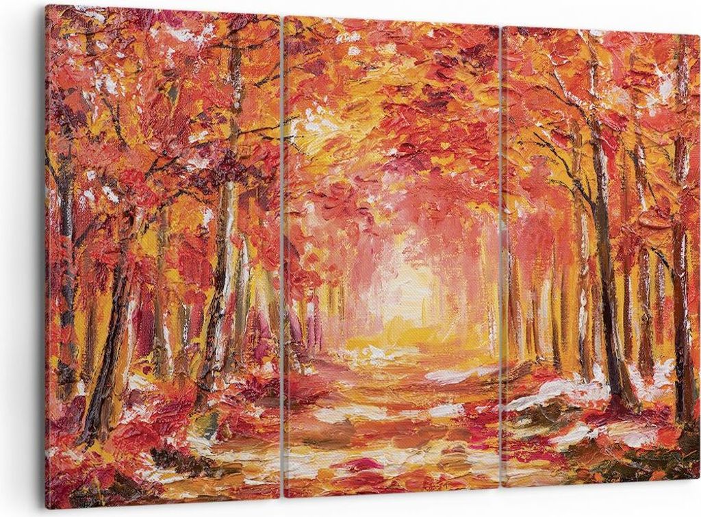 Bild auf Leinwand - Leinwandbild - 3 Teile - Herbst Wald Produktbild 