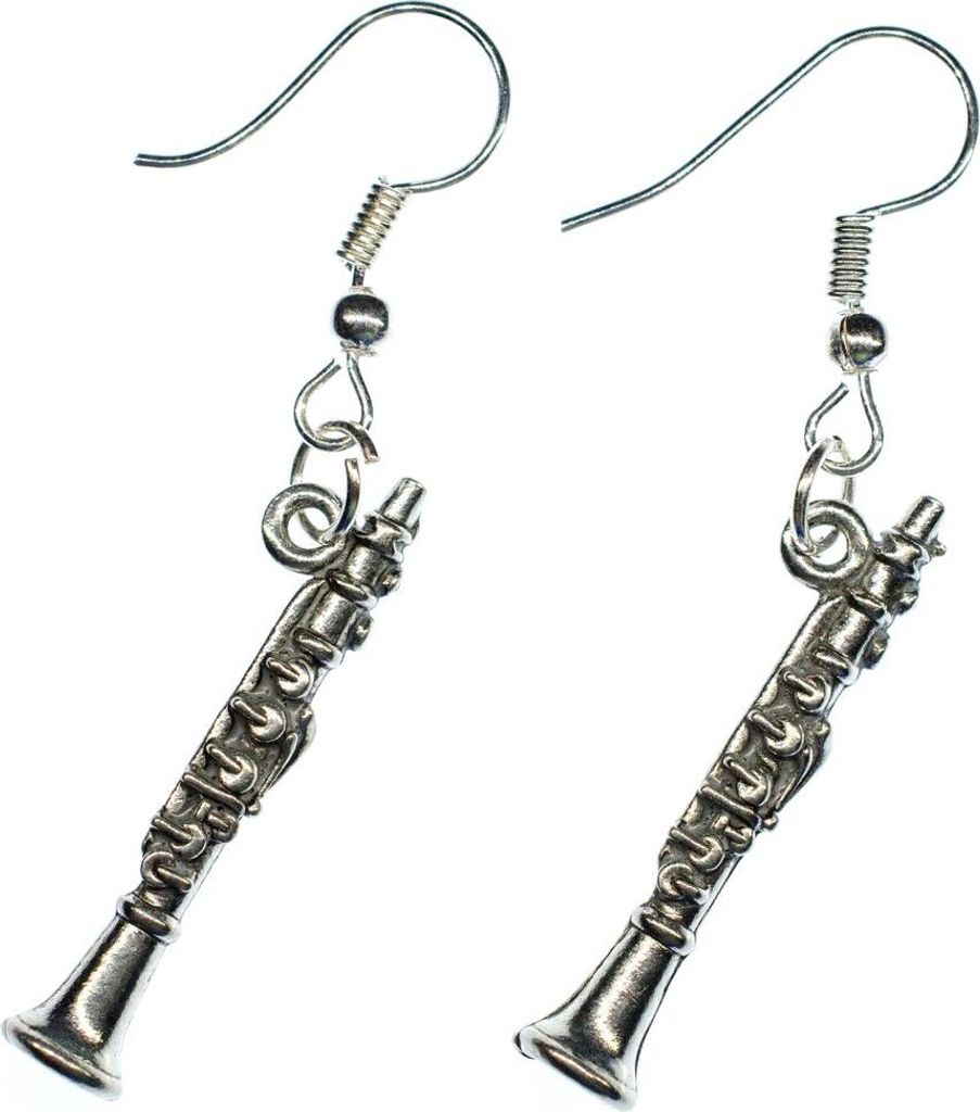 Klarinette Ohrringe Miniblings Hänger Klarinetten Instrument Musik Flöte silber