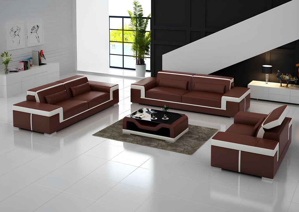 Sofagarnitur 321 Sitzer Set Design Sofas Polster Couchen Leder Relax Moderne Set