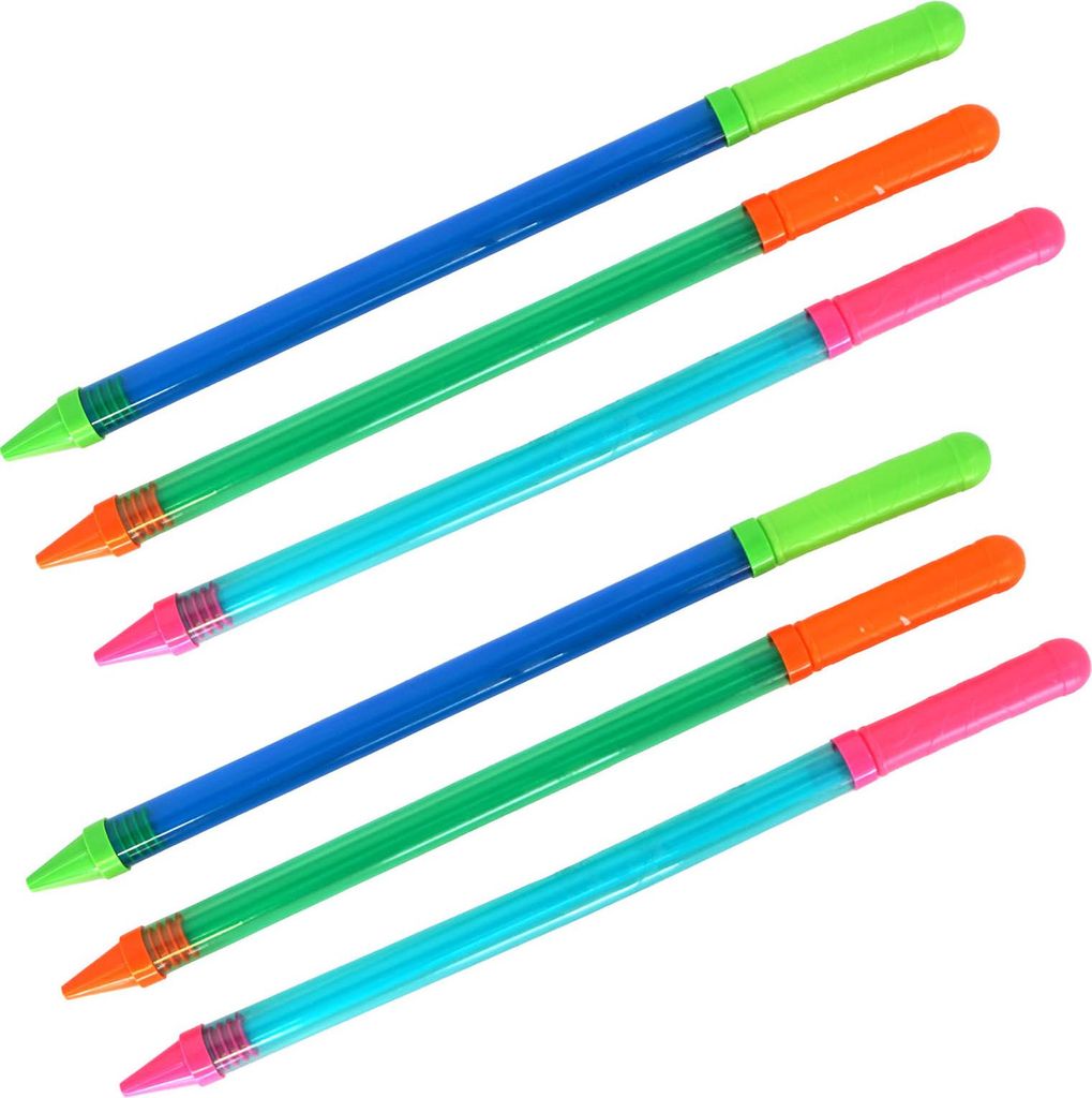 6er Set Kunststoff Wasserspritze 45cm Wasserpistole Kinder Wasserspielzeug Große Reichweite Spritzpistole