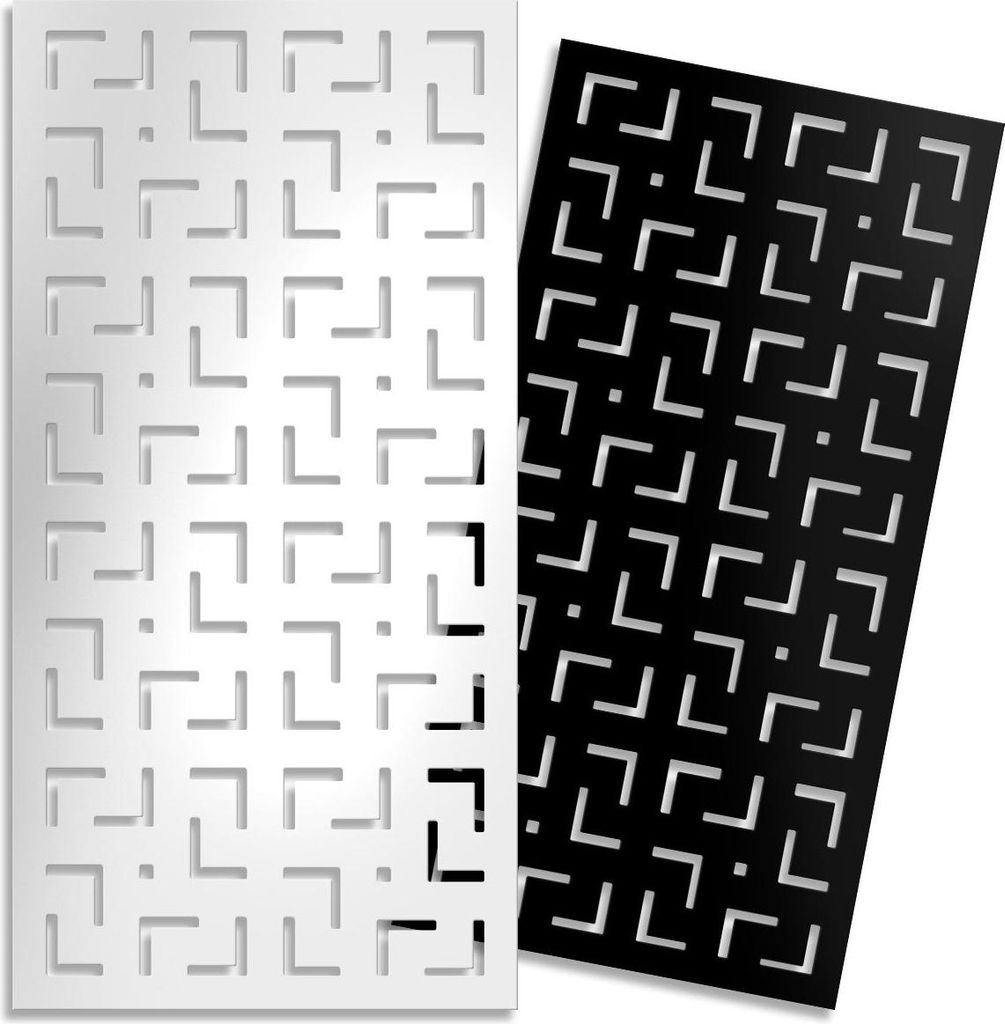 LABYRINTH –M– – Perforiertes PVC–Panel – Sonnenschutz 73x148 cm weiß