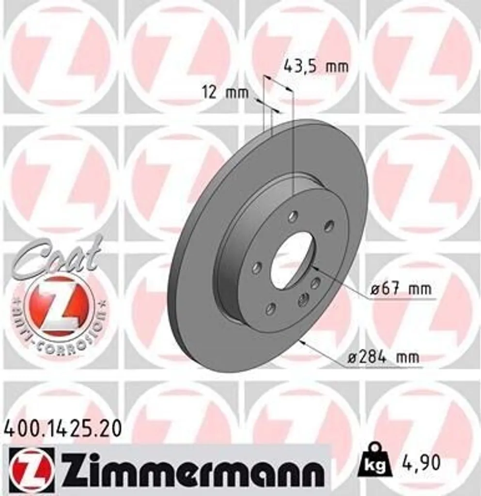 Disque de frein de remplacement Mercedes W202 Zimmermann 400.1425.20