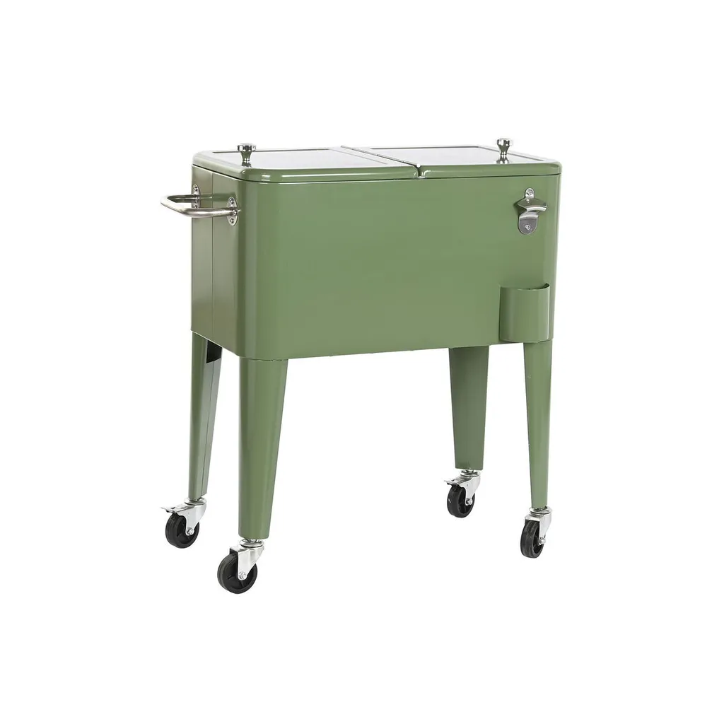 Glacière sur Pieds en Acier 56L Vert - Frigo de Jardin Mobile DKD