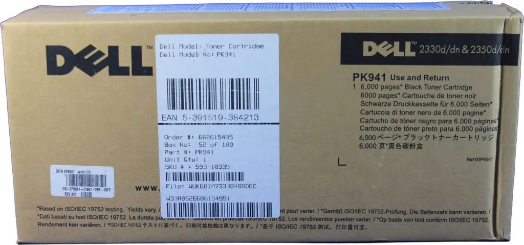 Toner Dell PK941 593-10335 Noir : Finissez-en avec les Traces et Taches