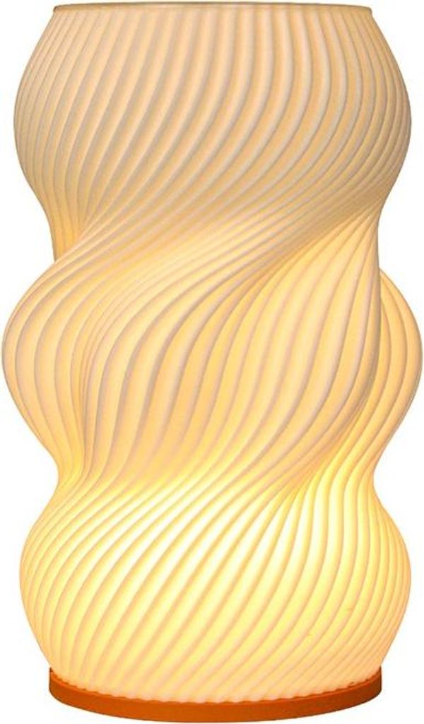 INF 3D-gedruckte Vasenlampe - USB-Dimmbare Tischlampe mit Holzfuß