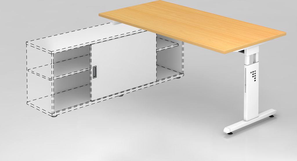 Anbauschreibtisch OSE16, 160 x 80 cm
