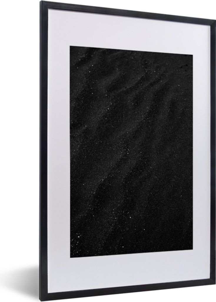 MuchoWow Gerahmtes Poster Sand - Schwarz - Weiß - Strand 40x60 cm - Poster mit Schwarzem Bilderrahmen Wandposter Rahmen Foto Bilder - Poster in ...