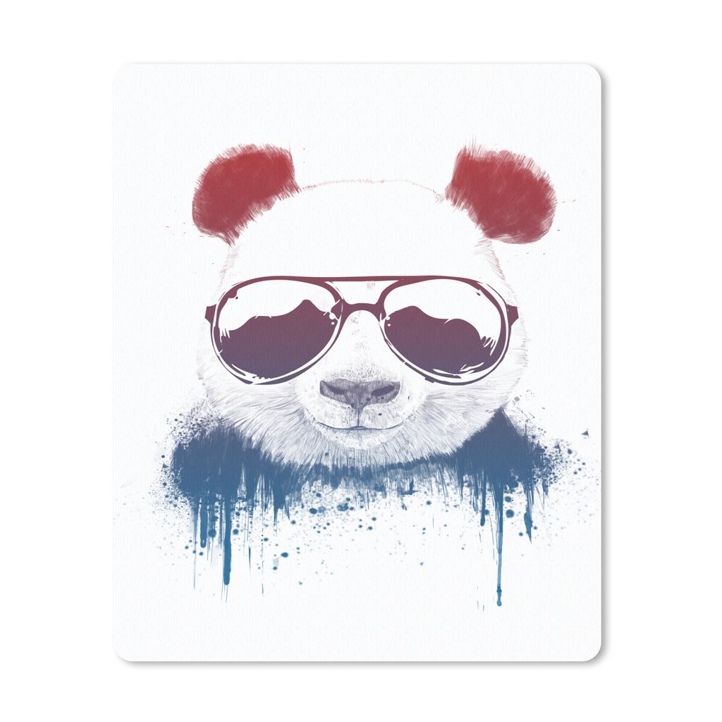 MuchoWow Mauspad Mousepad Panda - Sonnenbrille - Aquarell 19x23 cm - Mousepads - Maus Mat - Pad - Mausunterlage - Mauspads - Spielen