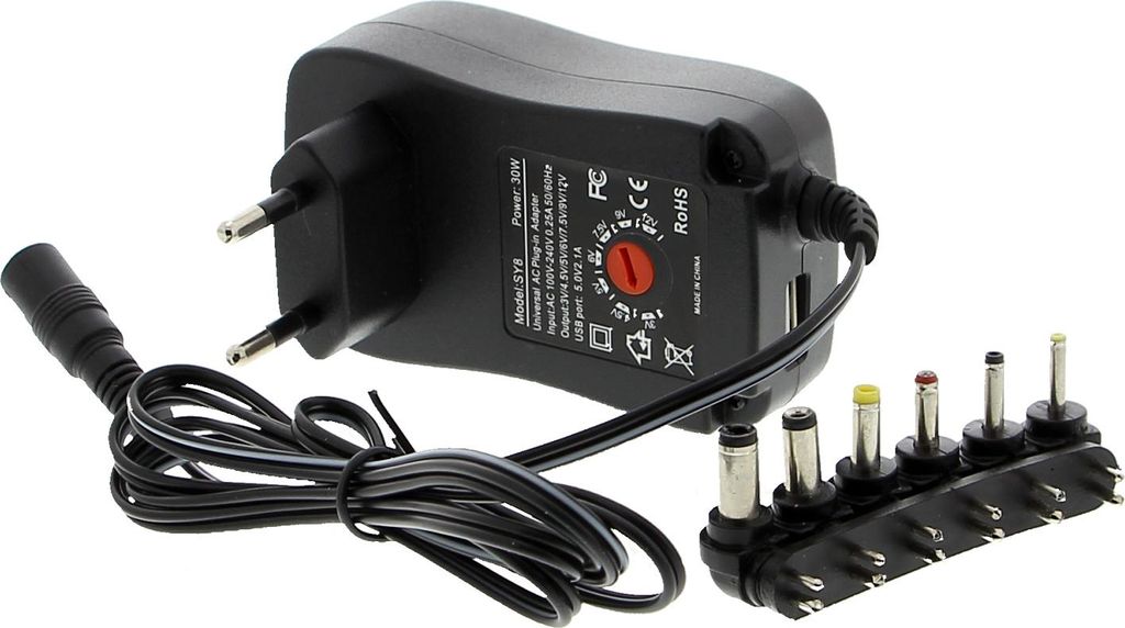 Universalnetzteil, Multifunktionsnetzteil - 3-12V, 30W, 6 Produktbild 