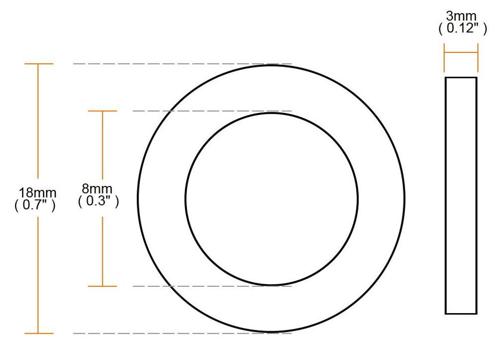 20 Stš¹ck Gummi Unterlegscheiben 18mm Au?endurchm. 8mm Innendurchm. 3mm Dicke fš¹r Wasserschlauch Wasserhahn