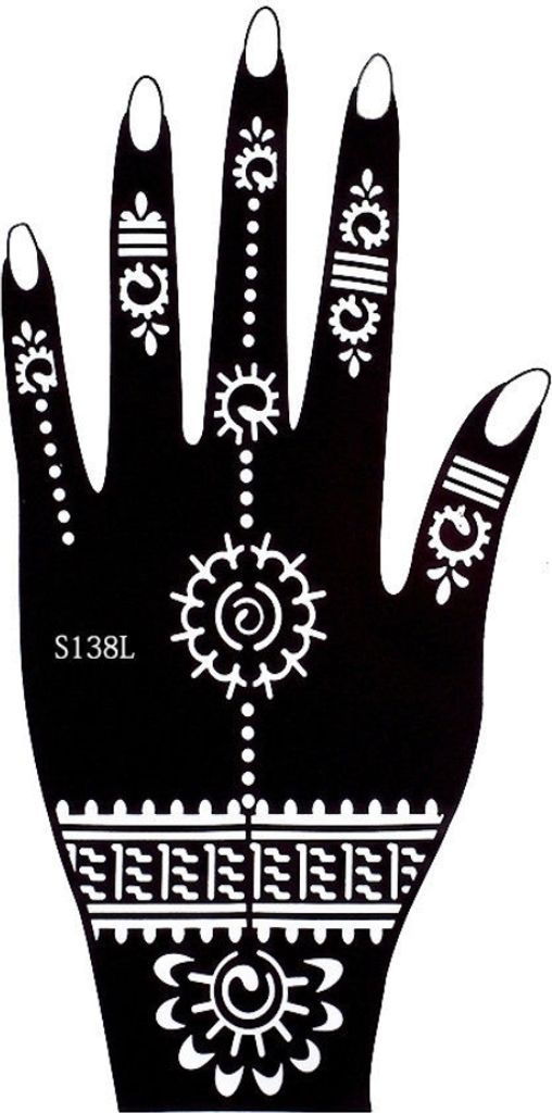Henna Tattoo Schablone für die Linke Hand Produktbild 