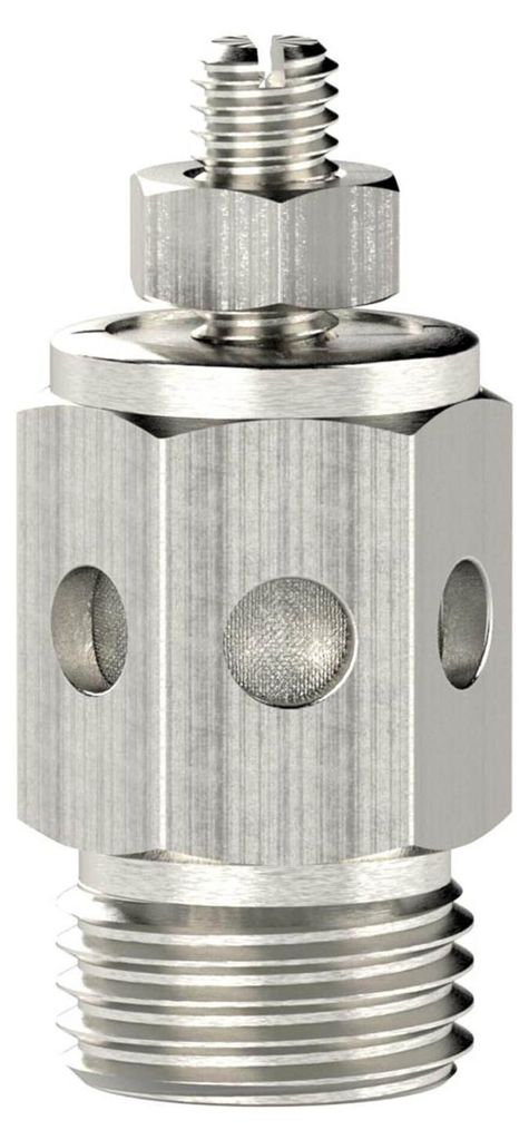 Riegler Schalldämpfer, Dämpferelement gesintert,ES-Gehäuse,einst.bar,G1/8