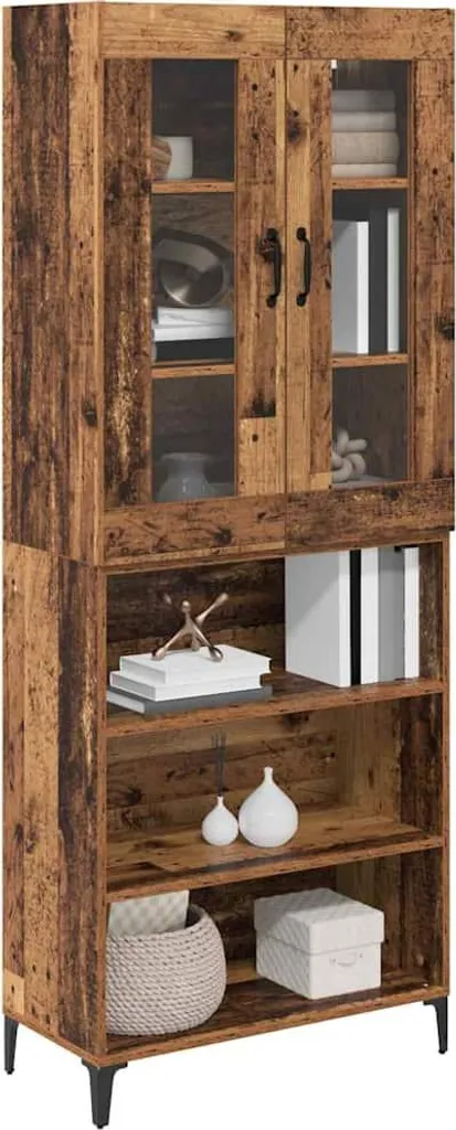 Vetrina Alta vidaXL Legno Recupero 69.5x34x180cm | Mobile Multiuso - 3