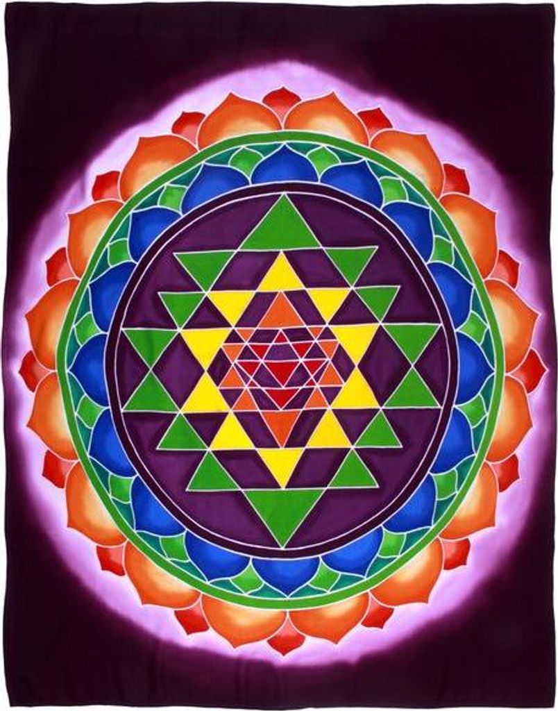 Wandtuch 'Mandala', Batiktuch, 100 x 100 cm