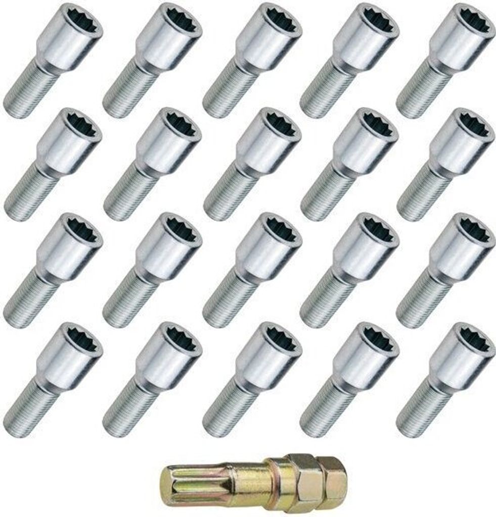 20x Radschraube M14x1.5, TORX, 33mm, Sternschraube, Kegel, 10R