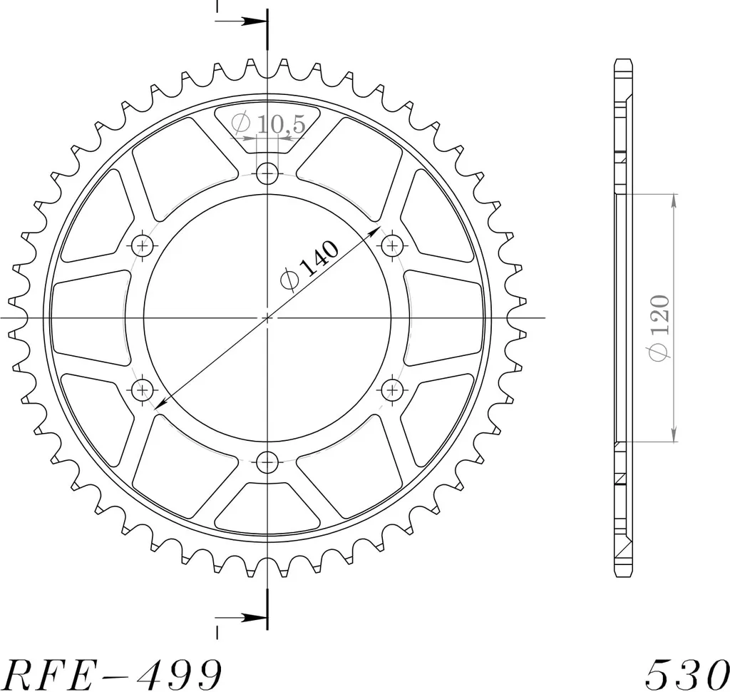 Couronne Noire Supersprox 48 Dents Acier Trempé RFE-499 530 Premium