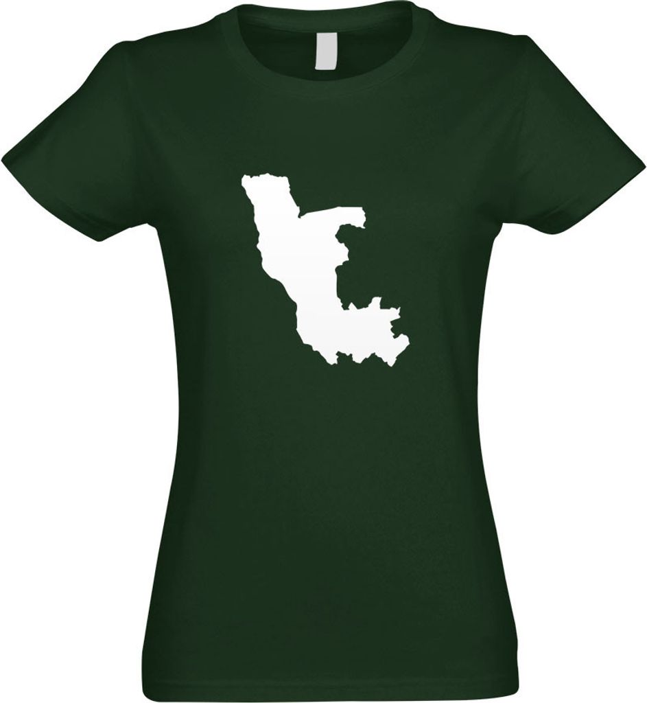 Kiwistar - T-Shirt tailliert - Damen - flaschengrün - Kongo, Republik Umriss Kontur - mit Motiv Bedruckt - Funshirt Design - Sport - Freizeit - Da...