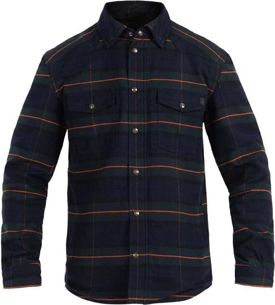 John Doe Motoshirt Vintage Motorrad Hemd, blau/grün, M