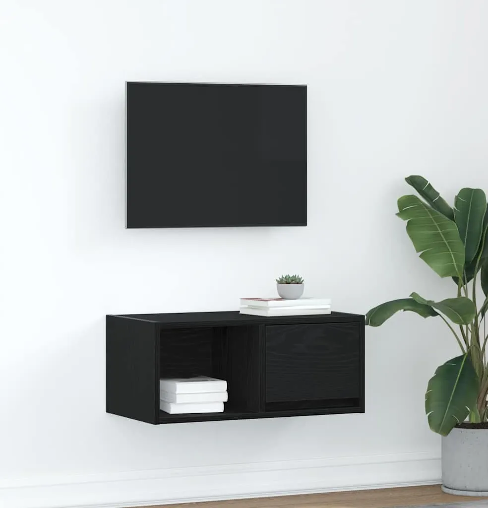 Offerta Mobile TV Rovere Nero 60x31 - Mobiletto Legno Economico 2025