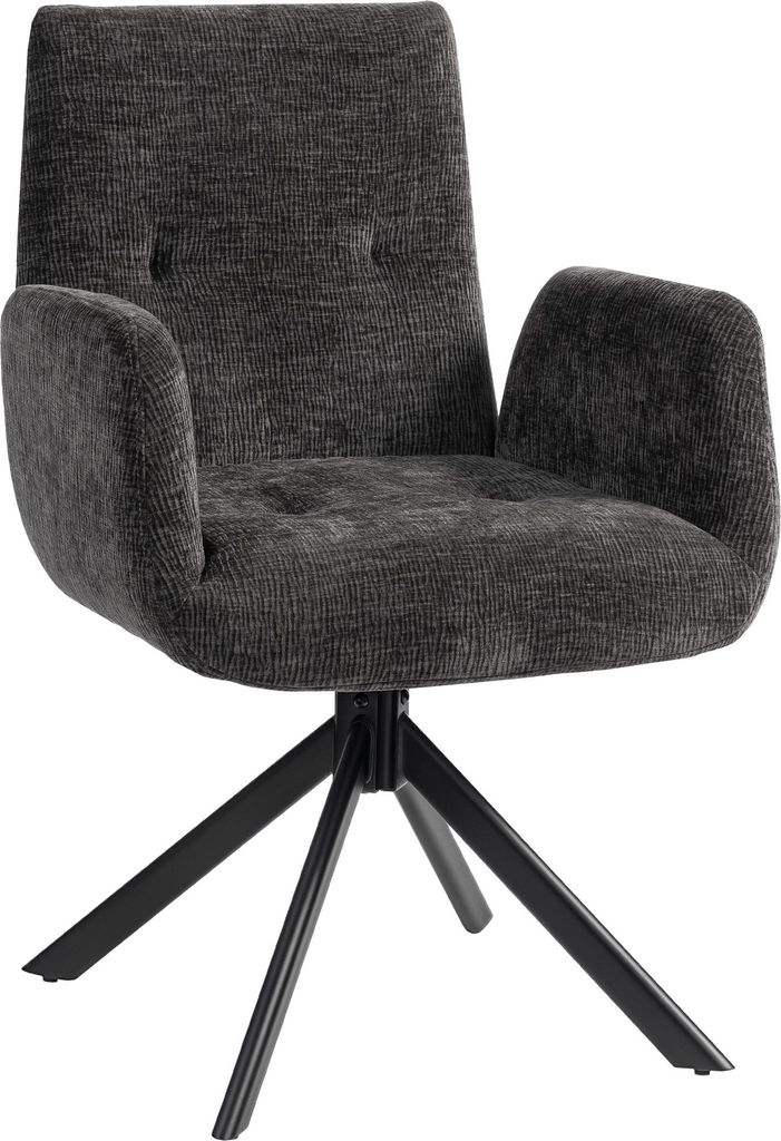 Polstersessel, Akzentsessel, modernes Design, drehbar, bis 120 kg, Schwarz