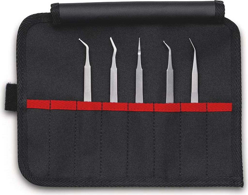 KNIPEX 92 00 03, Schwarz, Edelstahl, Flach, Spitz, Geschwungen, Gerade, 180 g, 5 Stück(e)