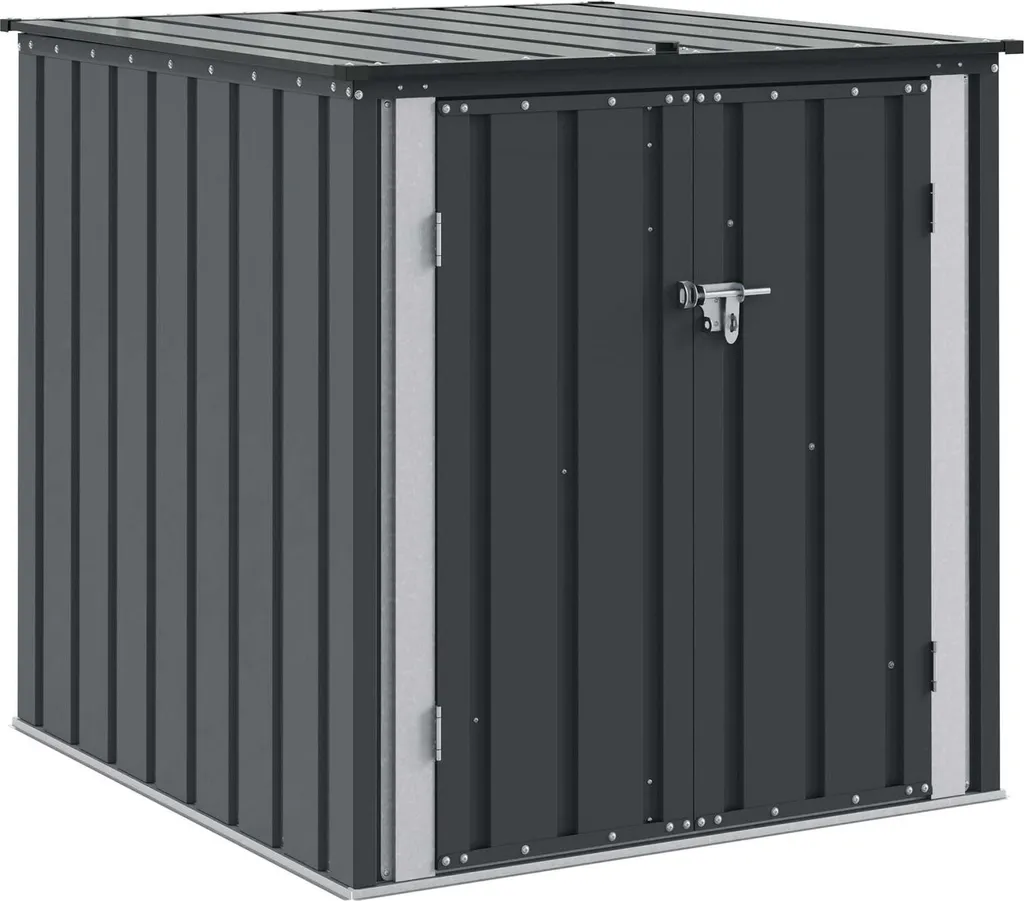 Solution de Stockage Extérieur : Boîte de Rangement Noire en Acier Noir