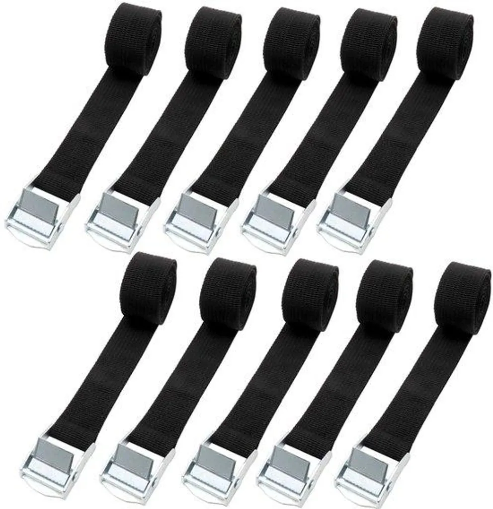 Sangles courtes de 65 cm noires pour porte-vélos - Fixation sécurisée
